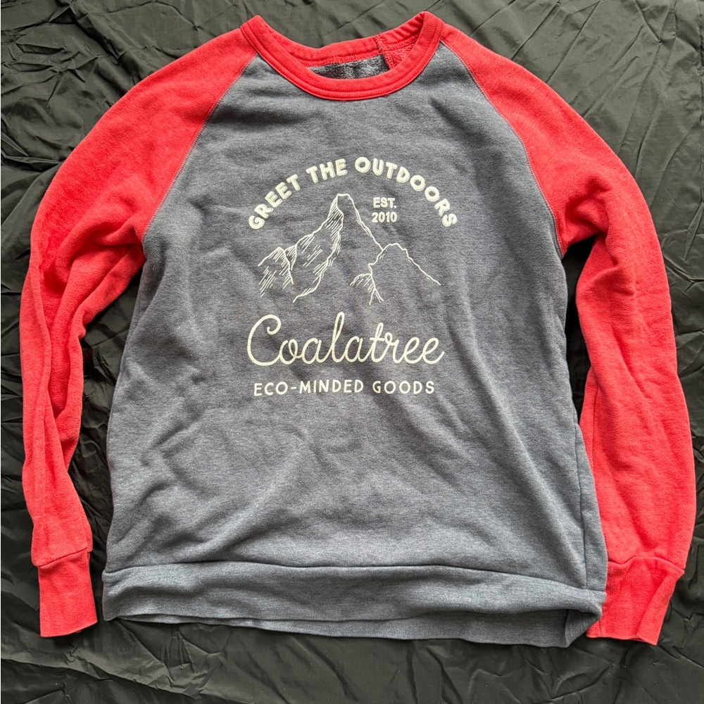 Coalatree Red and Heather Blue Sweatshirt